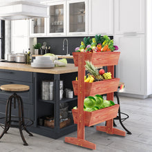 Load image into Gallery viewer, 3 Tier Wooden Vertical Raised Garden Bed Vegetable Planter Box Outdoor Indoor US