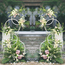 Load image into Gallery viewer, Wedding Flower Display Frame Round Arch White Metal Circle Backdrop Stand Party