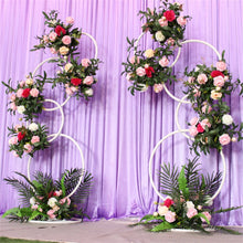 Load image into Gallery viewer, Wedding Flower Display Frame Round Arch White Metal Circle Backdrop Stand Party