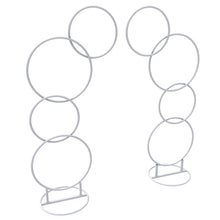 Load image into Gallery viewer, Wedding Flower Display Frame Round Arch White Metal Circle Backdrop Stand Party