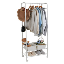 Load image into Gallery viewer, Heavy Duty Clothes Rail Storage Rack Garment Closet Organizer Shelves on Wheels