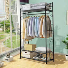 Load image into Gallery viewer, 3 Tiers Rail Wire Garment Rack Heavy Duty Coat Rack for Hanging Clothes Closet