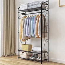 Load image into Gallery viewer, 3 Tiers Rail Wire Garment Rack Heavy Duty Coat Rack for Hanging Clothes Closet