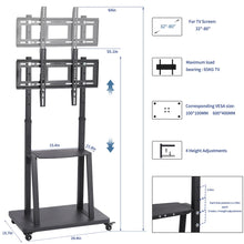 Load image into Gallery viewer, Heavy Duty TV Stand Wheels TV Bracket Rolling Floor Television Mount for 32"-80"