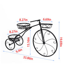 Load image into Gallery viewer, Bicycle Shape Plant Stand Wrought Iron Tricycle Planter Home Garden Patio Decor
