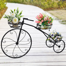 Load image into Gallery viewer, Bicycle Shape Plant Stand Wrought Iron Tricycle Planter Home Garden Patio Decor