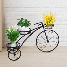 Load image into Gallery viewer, Bicycle Shape Plant Stand Wrought Iron Tricycle Planter Home Garden Patio Decor
