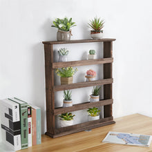 Load image into Gallery viewer, Vintage Wooden 4-Tier Spice Rack Wall Hanging Shelf Kitchen Storage Jars Stand