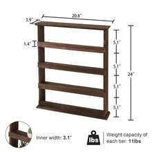 Load image into Gallery viewer, Vintage Wooden 4-Tier Spice Rack Wall Hanging Shelf Kitchen Storage Jars Stand