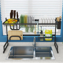Load image into Gallery viewer, Large Over Sink Dish Drying Rack Stainless Steel Kitchen Supplies Storage Shelf