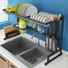 Load image into Gallery viewer, Large Over Sink Dish Drying Rack Stainless Steel Kitchen Supplies Storage Shelf
