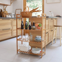 Load image into Gallery viewer, Adjustable Bathroom Kitchen Storage Bamboo 4 Shelves Floor Height Flower Stand