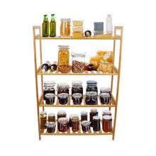 Load image into Gallery viewer, Adjustable Bathroom Kitchen Storage Bamboo 4 Shelves Floor Height Flower Stand