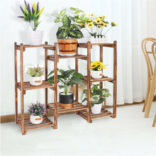 Load image into Gallery viewer, Multi Tier Wood Plant Stand Flower Pot Shelving Unit Display Rack Storage Patio