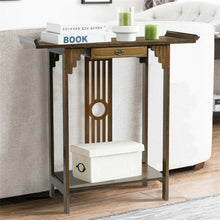 Load image into Gallery viewer, Rustic Narrow Console Table Slim Sofa Table with Storage Drawers Foyer Table