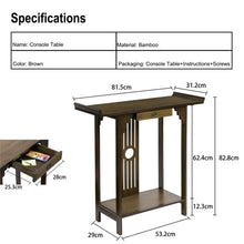 Load image into Gallery viewer, Rustic Narrow Console Table Slim Sofa Table with Storage Drawers Foyer Table
