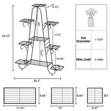 Load image into Gallery viewer, Heavy Duty Plant Stand Flower Pot Holder Corner Rack Metal Shelf Indoor Outdoor