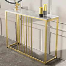 Load image into Gallery viewer, Accent Console Table Gold Metal Frame for Hallway Entryway Living Room Entrance