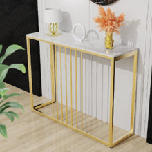 Load image into Gallery viewer, Accent Console Table Gold Metal Frame for Hallway Entryway Living Room Entrance