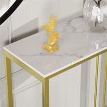 Load image into Gallery viewer, Accent Console Table Gold Metal Frame for Hallway Entryway Living Room Entrance