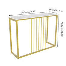Load image into Gallery viewer, Accent Console Table Gold Metal Frame for Hallway Entryway Living Room Entrance