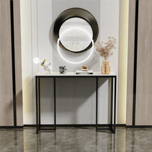 Load image into Gallery viewer, Console Table Narrow Sofa Side Table with Sintered Stone Tabletop Golden Frame