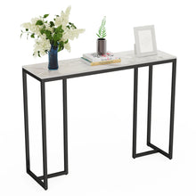Load image into Gallery viewer, Console Table Narrow Sofa Side Table with Sintered Stone Tabletop Golden Frame