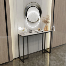 Load image into Gallery viewer, Console Table Narrow Sofa Side Table with Sintered Stone Tabletop Golden Frame