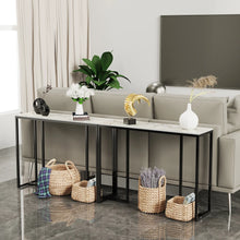 Load image into Gallery viewer, Console Table Narrow Sofa Side Table with Sintered Stone Tabletop Golden Frame