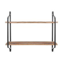 Load image into Gallery viewer, Wall Floating Shelving Unit Living Room Shelf with Dual Layers and Metal Bracket
