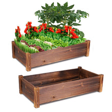 Load image into Gallery viewer, 26"x13"x6" Raised Garden Bed Outdoor Solid Wood Planter fr Vegetable/Flower/Herb