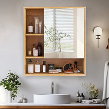 Load image into Gallery viewer, Bathroom Mirror Cabinet Wall Mounted Bamboo Space Saver Medicine Cabinet Storage
