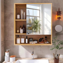 Load image into Gallery viewer, Bathroom Mirror Cabinet Wall Mounted Bamboo Space Saver Medicine Cabinet Storage