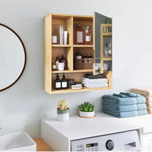 Load image into Gallery viewer, Bathroom Mirror Cabinet Wall Mounted Bamboo Space Saver Medicine Cabinet Storage