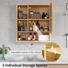 Load image into Gallery viewer, Bathroom Mirror Cabinet Wall Mounted Bamboo Space Saver Medicine Cabinet Storage