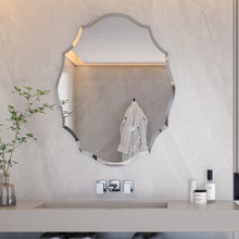 Load image into Gallery viewer, Heavy Beveled Edge Wall Mirror Bathroom Mirror Vanity Scalloped Oval Frameless