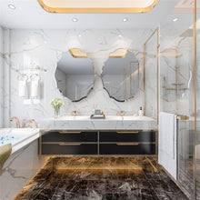 Load image into Gallery viewer, Heavy Beveled Edge Wall Mirror Bathroom Mirror Vanity Scalloped Oval Frameless