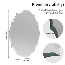 Load image into Gallery viewer, Heavy Beveled Edge Wall Mirror Bathroom Mirror Vanity Scalloped Oval Frameless
