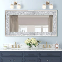 Load image into Gallery viewer, 47 x24 Crystal Crush Diamond Wall Mirror Silver Mirror Gorgeous Rectangle Mirror