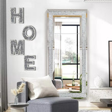 Load image into Gallery viewer, 47 x24 Crystal Crush Diamond Wall Mirror Silver Mirror Gorgeous Rectangle Mirror