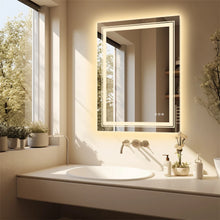 Load image into Gallery viewer, 20x28 inch LED Lighted Bathroom Wall Mounted Mirror with High Lumen Anti-Fog