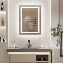Load image into Gallery viewer, 20x28 inch LED Lighted Bathroom Wall Mounted Mirror with High Lumen Anti-Fog