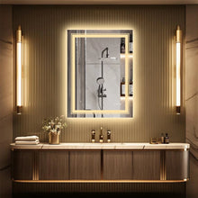 Load image into Gallery viewer, 20x28 inch LED Lighted Bathroom Wall Mounted Mirror with High Lumen Anti-Fog