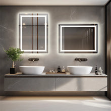 Load image into Gallery viewer, 20x28 inch LED Lighted Bathroom Wall Mounted Mirror with High Lumen Anti-Fog