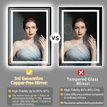 Load image into Gallery viewer, 20x28 inch LED Lighted Bathroom Wall Mounted Mirror with High Lumen Anti-Fog