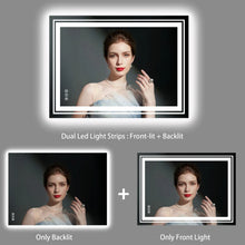 Load image into Gallery viewer, 20x28 inch LED Lighted Bathroom Wall Mounted Mirror with High Lumen Anti-Fog