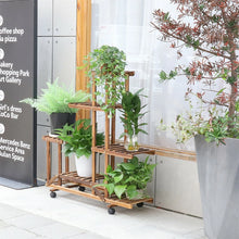 Load image into Gallery viewer, Tall Rolling Plant Stand Multi-Layer Flower Pot Holder Display Shelf Home Garden