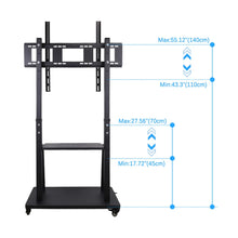 Load image into Gallery viewer, TV Mobile Flat-Panel Floor Stand Cart Height Adjustable LCD- 32’’- 100’’ Monitor