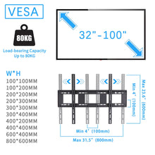 Load image into Gallery viewer, TV Mobile Flat-Panel Floor Stand Cart Height Adjustable LCD- 32’’- 100’’ Monitor