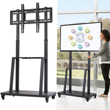 Load image into Gallery viewer, Extra Large Corner Floor 2-Tier Shelves TV Stand Rolling Cart for 32"-80" Screen